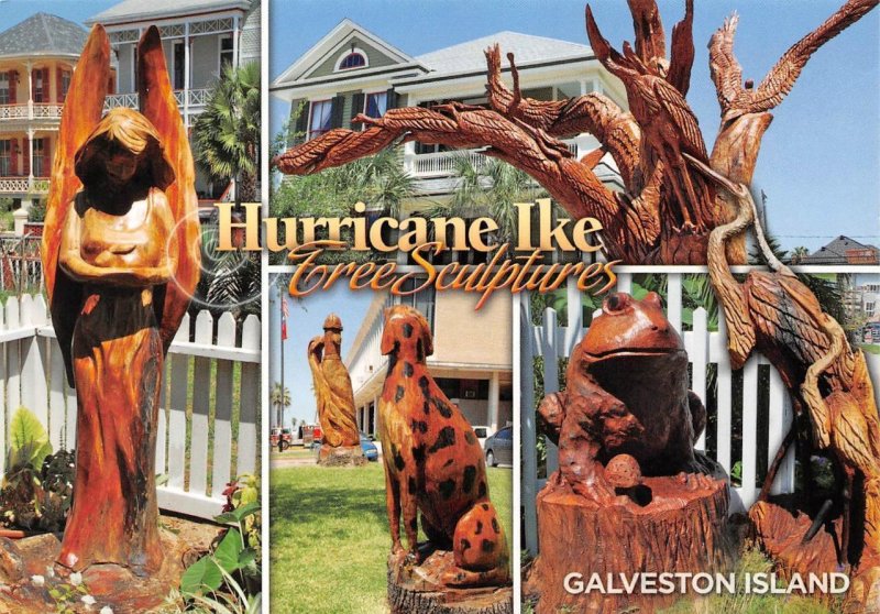 Galveston Island, TX Texas   HURRICANE IKE TREE SCULPTURES   Art   4X6 Postcard