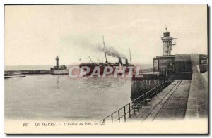 Old Postcard Le Havre the Entree Harbor Boat