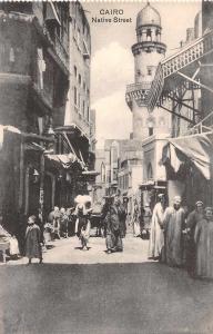 Cairo Egypt Native Street Scene Antique Postcard (J34582)