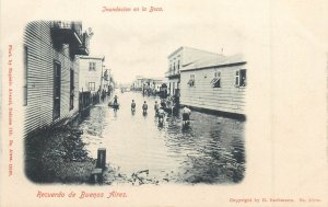 Argentina Buenos Aires inundacion en la Boca flood disaster 1900`s postcard 