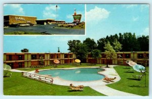 SIOUX CITY, Iowa IA ~ Roadside HOLIDAY INN Swimming Pool 1962   Postcard
