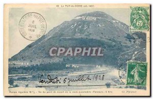 Old Postcard Puy de dome seen from the starting point of the automobile road