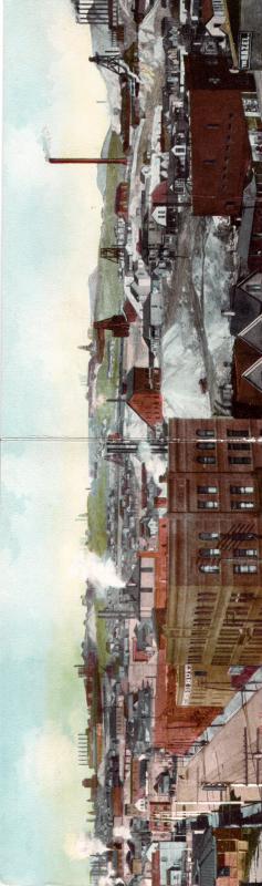 TRIPLE PANEL BIRD'S EYE VIEW OF BUTTE, DATED 1908.