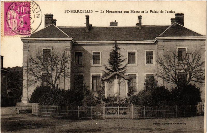 CPA St-MARCELLIN - Le Monument aux Morts et le Palais de Justice (489776)