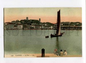 3079115 FRANCE Cannes Le port & sail boat Vintage tinted PC