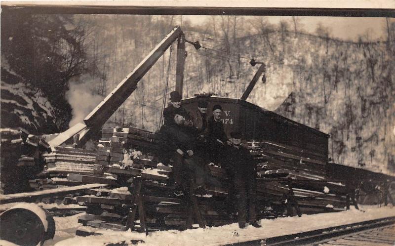 D4/ Occuptional Worker RPPC Postcard c1910 Steam Shovel Railroad Workers 10