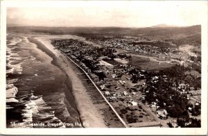 RPPC Aerial View, Seaside OR c1945 Vintage Postcard V76