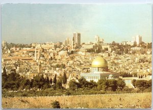 VINTAGE CONTINENTAL SIZE POSTCARD THE OLD CITY OF JERSUALEM POSTED ISRAEL 1997
