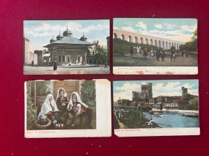 ABRO Turkey Ottoman Period Constantinople 4 Post Cards Minor Faults See Scan