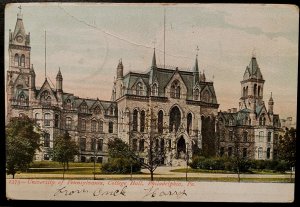 Vintage Postcard 1901-1907 College Hall, University of PA, Philadelphia