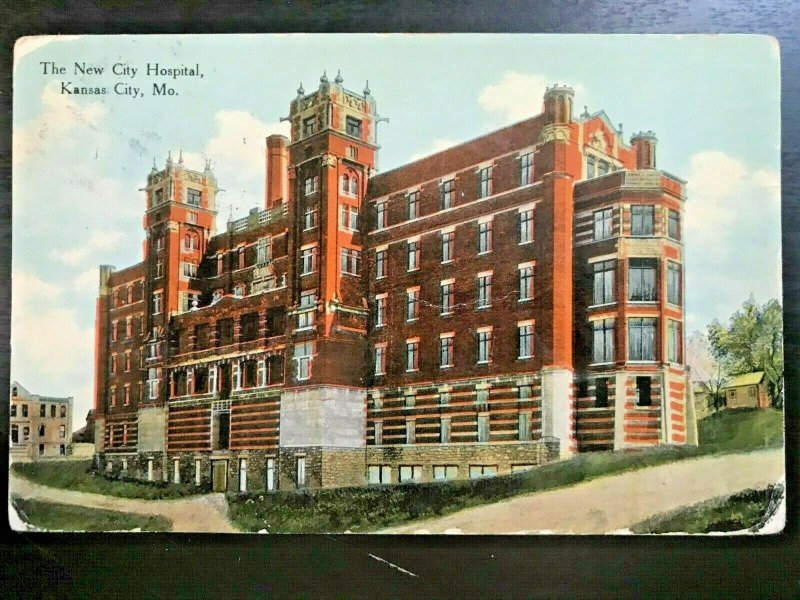 Vintage Postcard 1911 New City Hospital Kansas City Missouri 