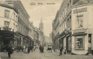 PC BELGIUM, MONS, GRAND'RUE, Vintage Postcard (b30059)