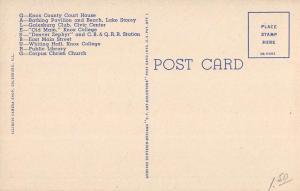 Galesburg Illinois Greetings Large Letter Linen Antique Postcard K20319