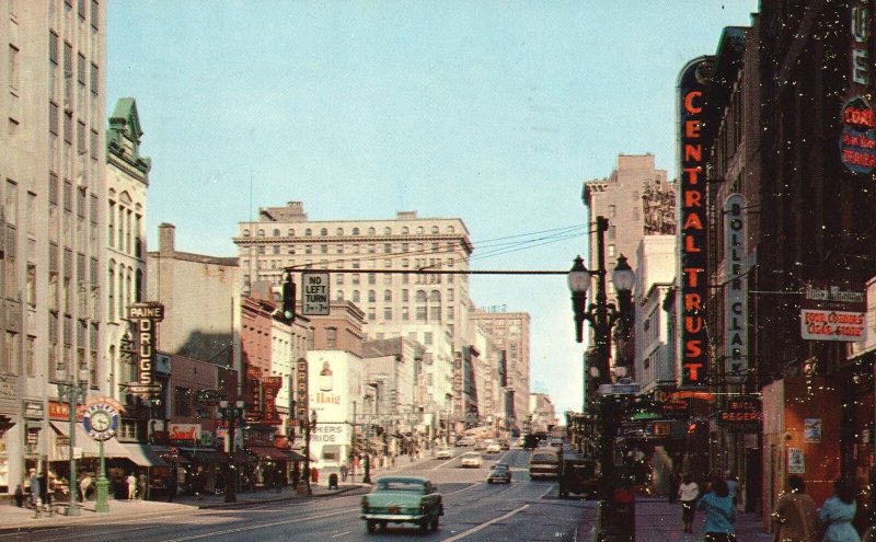 Vintage Postcard 1959 Main Street East From Exchange Street Rochester New York