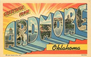 Ardmore Oklahoma large letters multi View Teich Lacik 1940s Postcard 21-7973