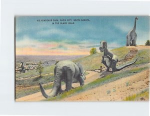 Postcard Dinosaur Park In The Black Hills Rapid City South Dakota USA