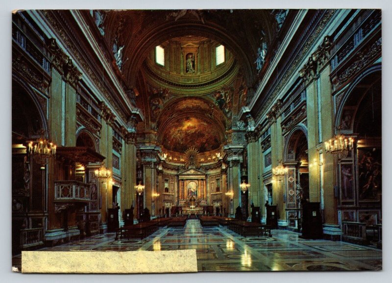 c1980 Rome Italy Church of the Gesù Interior 4x6 VINTAGE Postcard 0296