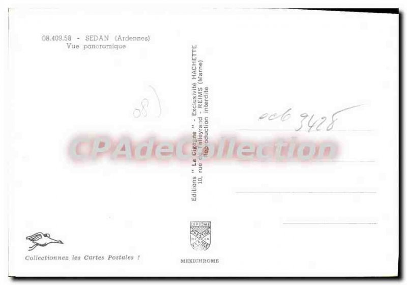 Old Postcard Sedan Ardennes Panoramic view