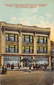 The new store building of the Warren Crosby drygoods Kansas Avenue Topeka Kansas