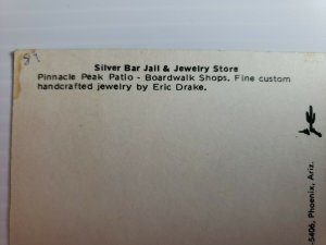 Vintage Postcard Silver Bar Jail & Jewelry Store Eric Drake Phoenix Arizona 1989