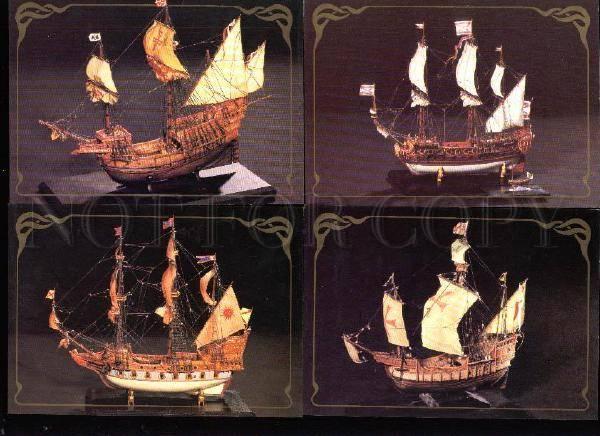 005275 Pies & ancient ships Collection 32 color russian cards