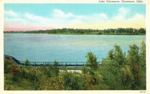 Claremore Oklahoma, Lake Claremore Trees Nature Beautiful Scene Vintage Postcard