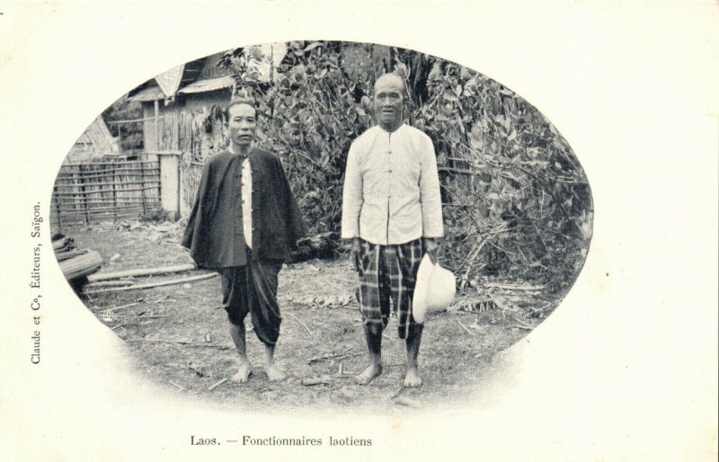 PC CPA LAOS, INDOCHINA, FONCTIONNAIRES LAOTIENS, (b23419)