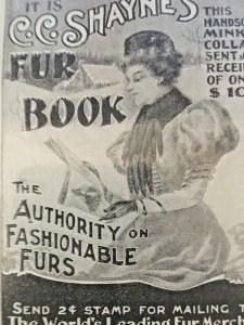 Vintage 1897 C.C Shayne's Fur Book Ad , NY City.