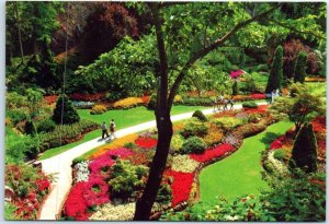 Postcard - The Sunken Garden, The Butchart Gardens - Victoria, Canada