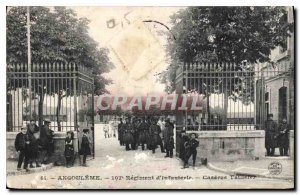 Old Postcard Angouleme Regiment of Infantry Barracks Army Taillerer