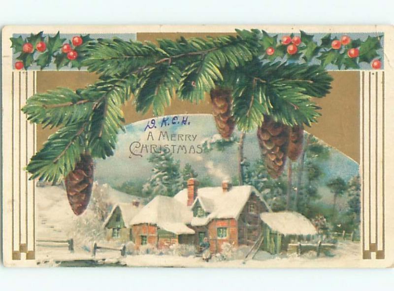 Divided-Back CHRISTMAS SCENE Great Postcard W9410