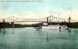 Albany, Oregon - The Willamette River and Steel Bridge - c1908