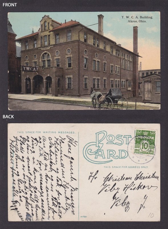 Postcard, United States, Akron OH, YMCA Building