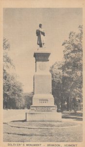 BRANDON, Vermont, 1930s; Soldier's Monument