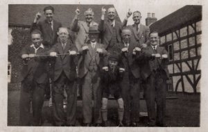 Pointing A Finger Clenched Fists Sign Language Antique Comic Real Photo Postcard