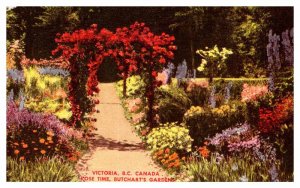 Postcard GARDEN SCENE Victoria British Columbia BC AP0923