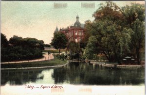 Belgium Liege Square d'Avroy Vintage Postcard C148