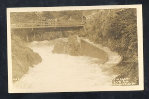 RPPC KETCHIKAN ALASKA FISH LADDER BRIDGE FISHING VINTAGE REAL PHOTO POSTCARD