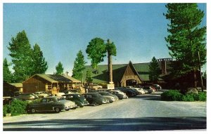 Cal Neva Lake Tahoe on California Nevada Border Old Cars Motel Postcard