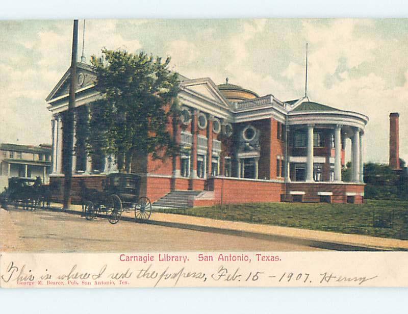 Pre-1907 LIBRARY San Antonio Texas TX A3164