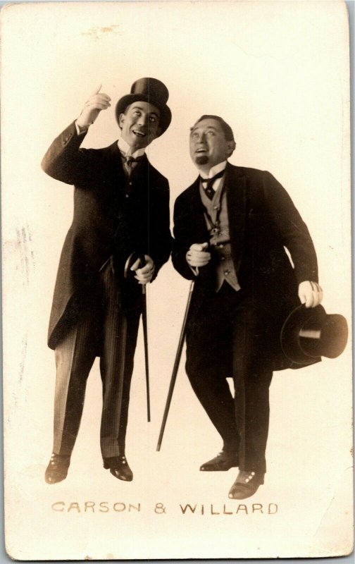 George Carson/Jake Willard Performing Team Vaudeville Vintage Postcard N27 