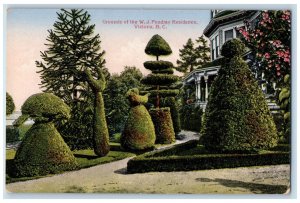 Victoria BC Canada Postcard Grounds of the WJ Pendray Residence c1910