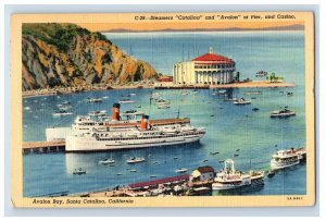 Vintage Steamers Catalina And Avalon Santa Catalina California. Postcard F93S