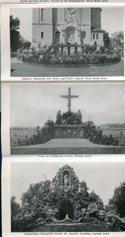 West Bend Iowa ia Grotto of the Redemption Scenes on the trip postcard folder