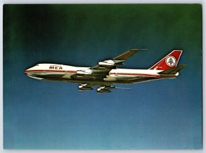 Airplane Postcard Lebanon Home of MEA Airlines Boeing 747 In Flight BP4