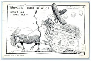 1951 Mule Pulling Wagon Travelin Thru Th West Flagstaff Arizona AZ Postcard