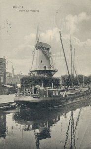 Netherlands Delft Molen Haagweg Windmill Vintage Postcard 08.27