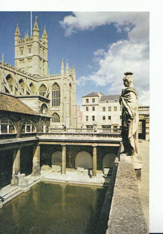 Somerset Postcard - Bath Abbey and The Great Roman Bath - Ref TZ9056 