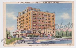 Hotel Kingsley Arms Asbury Park NJ New Jersey Curteich Vintage Postcard A14
