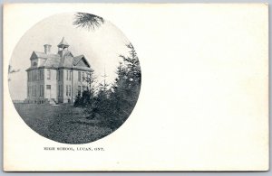 Postcard Lucan Ontario c1906 High School Middlesex County Unposted